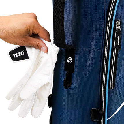 Sac de golf sur pied ultra-léger Izzo Golf Izzo avec double sangle et caractéristiques exclusives, bleu marine/bleu clair