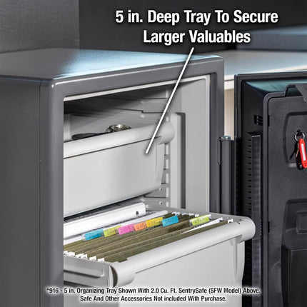 SentrySafe White Drawer Accessory for SFW205 Fire Safes, Adjustable Organizer for Valuables, 916