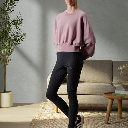 adidas Womens 3-Stripes Single Jersey Sportswear Leggings, Black, S
