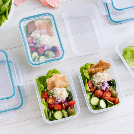 Snapware Total Solution 10 Piece Plastic Food Storage Containers with Lids – 3-Cup Rectangle Meal Prep Containers, Non-Toxic, BPA-Free Lids – Microwave, Dishwasher and Freezer Safe, White