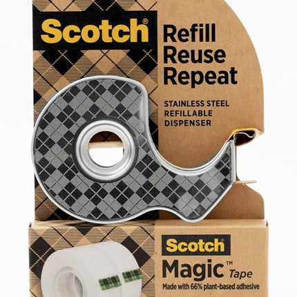 Scotch Stainless Steel Refillable Dispenser and 2 