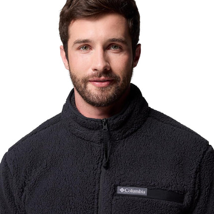 Columbia Men's Rugged Ridge High Pile Full Zip, Full Zip Fleece Jacket, Black, X-Large