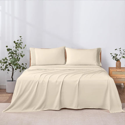 Modern Threads Pacific Coast Textiles 3 PIECE CROCHET LACE MICROFIBER SHEET SET LINEN TWIN, Microfibre