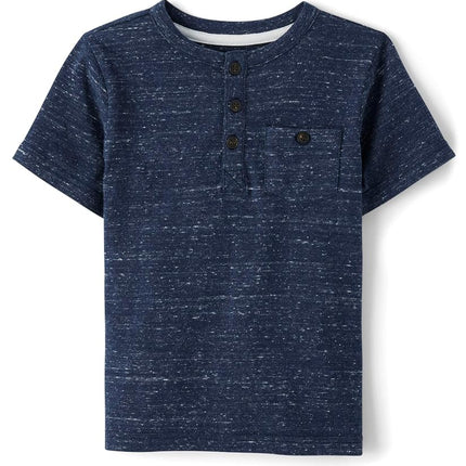 Gymboree, et T-shirt à manches courtes Henley pour tout-petits, Rouge bordeaux, 3T, Tidal, 7