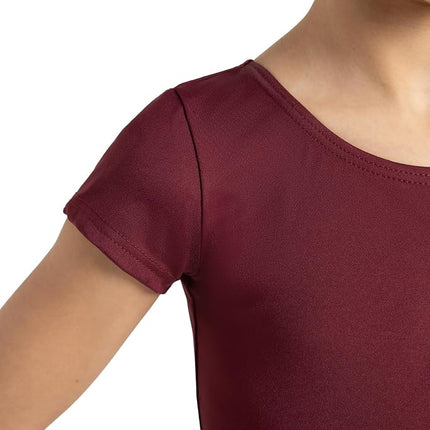 Maillot de manga corta Capezio - Niñas, granate, talla M