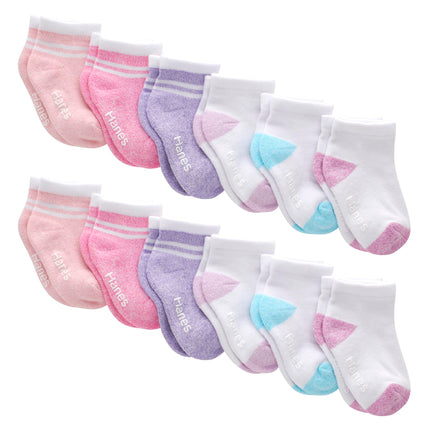 Hanes Baby and Toddler, Non-Slip Grip Ankle Socks,