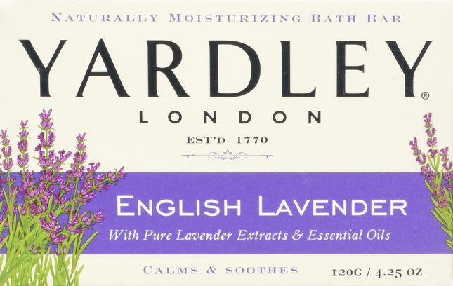 Yardley 7836-8 London Soap Bath Bar, English Lavender & Essential Oils,4.25 Ounce (Pack of 8)