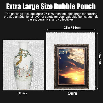 Dunzoom 5 Pack 26 * 30 Inch Extra Large Bubble Pouches for Packing Shipping