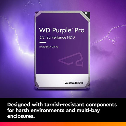 WD Purple Pro 8TB Smart Video 3.5" Internal Hard Drive, AllFrame Technology, 550TB/yr, 256MB Cache, 7200 RPM, 5 Year Warranty