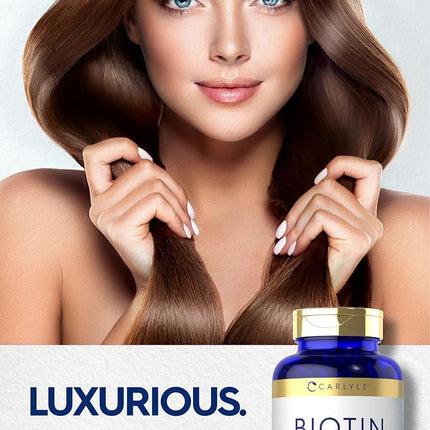 Carlyle Biotin 10000mcg | 300 Softgels | Max Strength | Non-GMO, Gluten Free Supplement | by