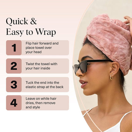 Kitsch Plush Microfiber Hair Towel Wrap for Women – Ultra Absorbent Microfiber Bath Towels for Wet, Curly, Long or Short Hair – Anti-Frizz Hair Wrap, Great Hair Products Gift for Women – Terracotta