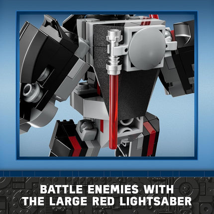 LEGO Star Wars Darth Vader Mech 75368 Building Toy Set; Features an Opening Cockpit and a Large Buildable Lightsaber
