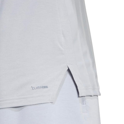 adidas Mens Designed for Training 3-Stripes T-Shirt, Halo Silver, M Tall