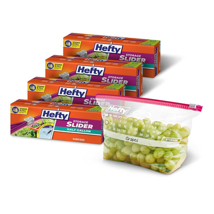 Hefty Slider Storage Calendar Bags, Half-Gallon Si