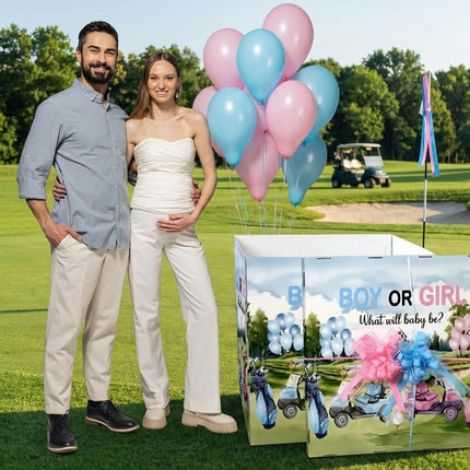 AmazingSpark 28in Giant Gender Reveal Gift Box Kit, Blue or Pink Golf