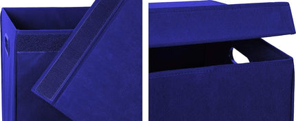 Simplehouseware Double Laundry Hamper with Lid and Removable Laundry Bags, Dark Blue