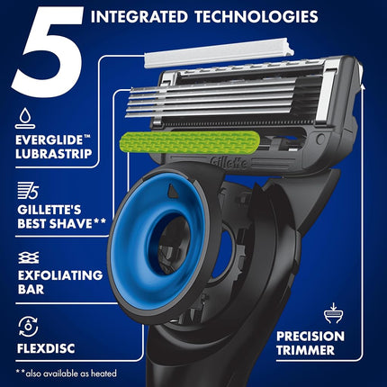Gillette Labs Special NFL Seahawks Edition Men's Shaver - 1 Handle, 4 Razor Replacement and Magnetic Stand, Holiday Gifts for Men, GilletteLabs with Peeling Stick