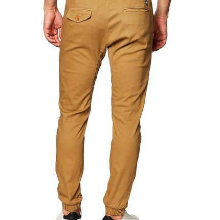 Southpole Men's Basic Stretch Twill Jogger Pants-Reg and Big & Tall Sizes, Tobacco, X-Large