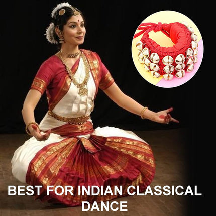 HANDTECHINDIA Dancing Bells Ghungroo Pair, Double Line, Brass