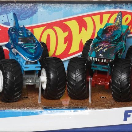 Monster Trucks, camiones de juguete Monster Trucks a escala 1:64, juego de 4, ruedas gigantes, personajes favoritos y diseños geniales