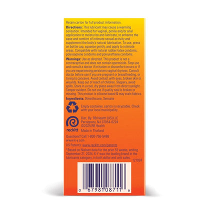 K-Y Warming Liquid Lubricant, 2.5 oz