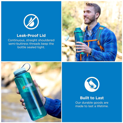 Nalgene Sustain Tritan BPA-Free Water Bottle Made with Material Derived from 50% Plastic Waste, 48 OZ, Wide Mouth, Cosmo