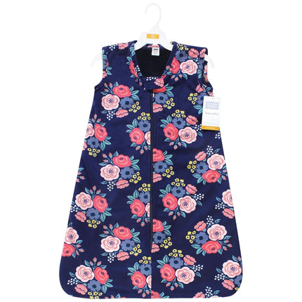Gigoteuse Hudson Baby unisexe en fausse fourrure peluche, couverture portable, motif floral audacieux marine, 6-12 mois