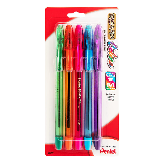 Pentel R.S.V.P. Colors Ballpoint Pen, Medium, Asso