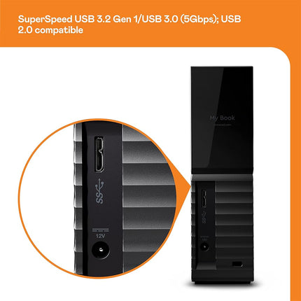 WD 18TB My Book Desktop External Hard Drive, USB 3.0 - WDBBGB0180HBK-NESN