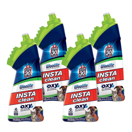 BISSELL InstaClean Oxy Pet Spot and Stain Remover with Brush Head, 4 pack, 17409