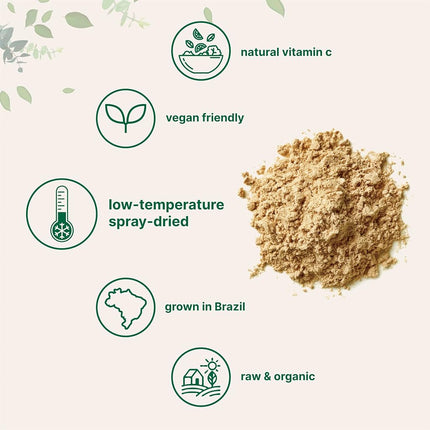 Pure USDA Organic Acerola Cherry Powder, Natural and Organic Vitamin C Powder, 8 Ounce, No GMOs and Vegan Friendly, 2 Pack