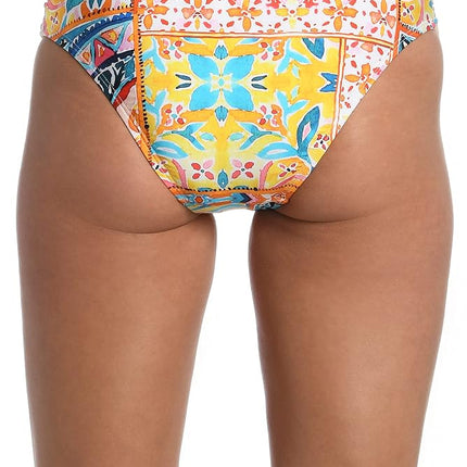 Bas de maillot de bain hipster froncé sur les côtés standard La Blanca pour femme, Multicolore//Soleil, 10