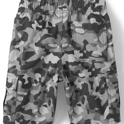 The Children's Place Short Cargo Garçon à Enfiler, Camouflage Vert/Camouflage Gris Lot de 2, 8 ans