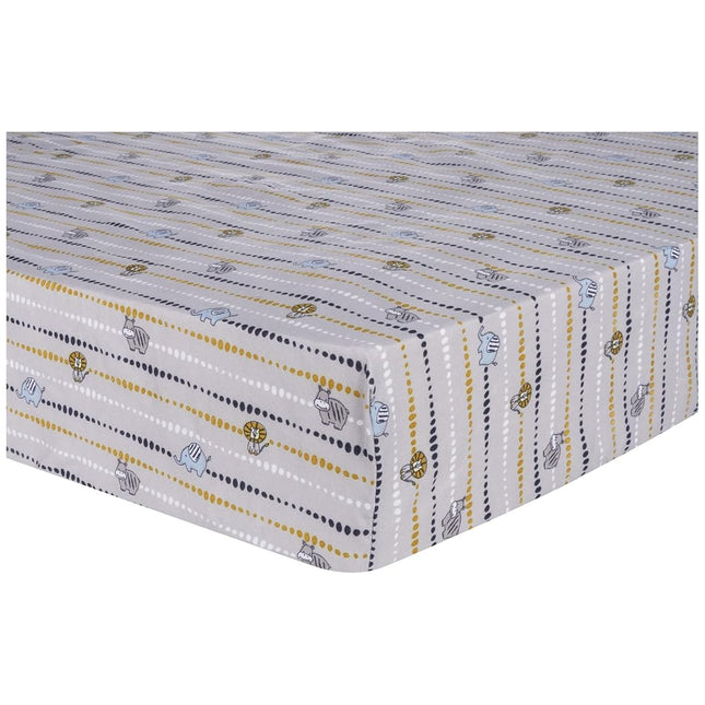Sammy & Lou Zambia 2-Pack Microfiber Fitted Crib Sheet Set, Fits Standard Crib Mattress 28 in x 52 in; Fully Elasticized,