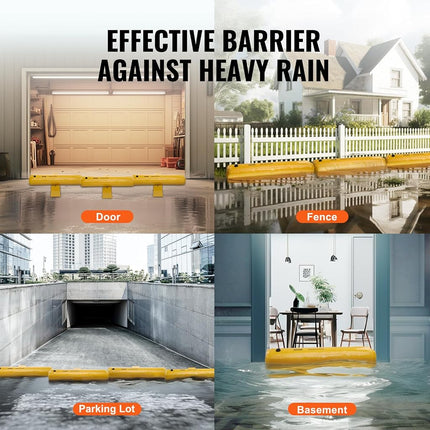 VEVOR Flood Barriers, 4FTx6in, 4 Pack, Sandbag Alternative, Flood Bags, Water Barriers for Flooding, Doorway, Driveway