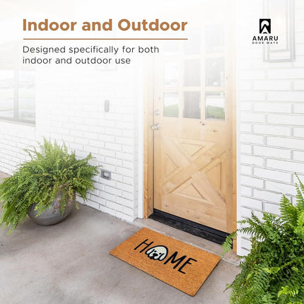 Home Dog - 17"x29" - Coir Door Mat with Heavy Duty Backing - Welcome Mats for Entryway, Porch - Anti-Slip PVC & Coconut Fiber Surface - Natural Home Accessories, Minimalist Original Design