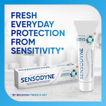 Sensodyne Complete Protection Sensitivity Toothpaste for Sensitive Teeth, Extra Fresh, 100mls (Pack of 2)