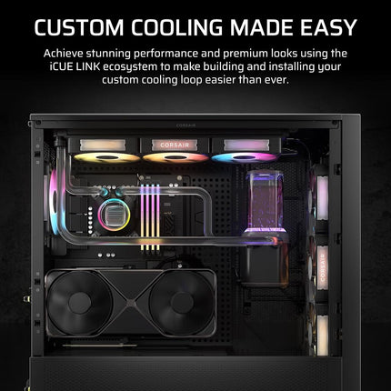 CORSAIR iCUE LINK XH505i RX 360 RGB Custom Cooling Kit – XC7 ELITE CPU Water Block, XD6 ELITE Pump Reservoir, 3x RX120 RGB Fans, XR5 360mm Radiator, iCUE LINK System Hub – Black