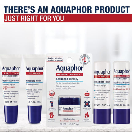 Aquaphor Lip Repair Stick - Soothes Dry, Cracked Lips - 2 Sticks