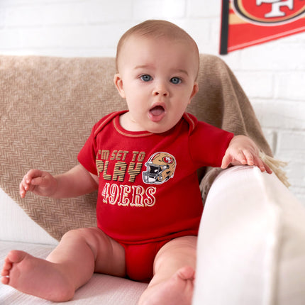 NFL Gerber Unisex Baby Standard 3 Pack Short Sleeve Onesie Bodysuit, Team Color, 6-12 Months