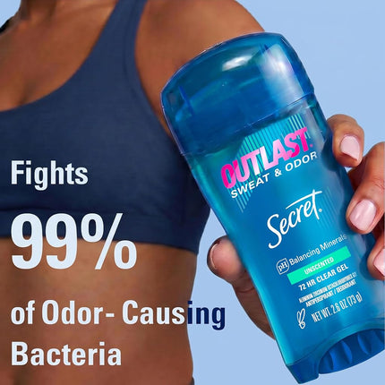 Secret Outlast Unscented Women's Clear Gel Antiperspirant & Deodorant 2.6 Oz