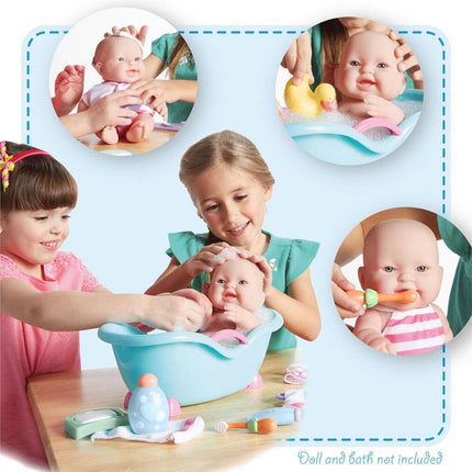 JC Toys - Doll travel case with 24 accessories, feeding, bathing, and care essentials for imaginative play, fits of dolls