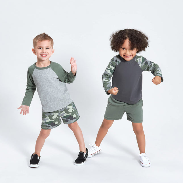 Gerber Baby Boys' Toddler Paquete de 3 Pantalones Cortos de Punto sin Cierre, Camuflaje Verde, 3T