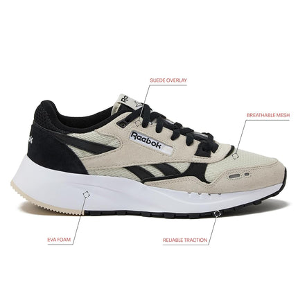 Zapatillas Reebok Classic Leather 2400 para hombre, color tiza vintage/arena/negro, talla 10.5 UK