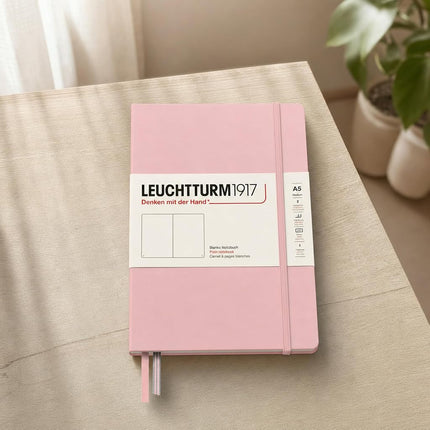 Notebook Medium (A5), Hardcover, 251 numbered pages, Powder, plain pages