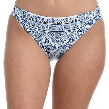 La Blanca Braguita de Bikini Hipster Fruncida Lateral Estándar para Mujer, Capri Blue//Mediterranean Breeze, 14