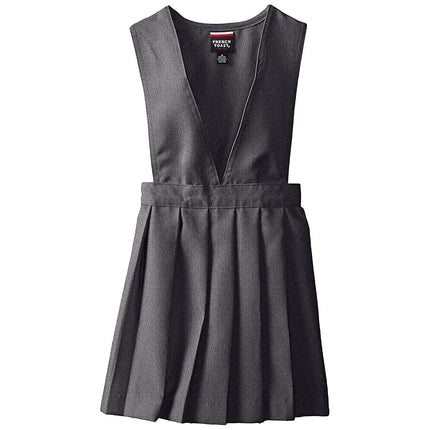 French Toast Big Girls' Stacy V-Neck Wide Strap Jumper - Grey - 14