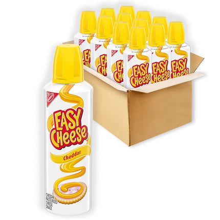 Easy Cheese Cheddar Cheese Snack, 8 oz Cans (Pack 