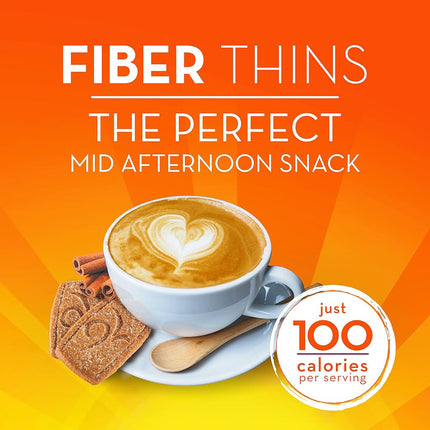 Metamucil Fiber Thins, Cinnamon Spice Flavored Dietary Fiber Supplement Snack with Psyllium Husk, 12 Servings (Pack of 4)