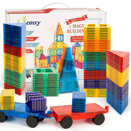 cossy 120PCS Magnetic Tiles, 3D Magnetic Building 